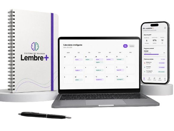 Mockup do sistema de revisão Lembre+